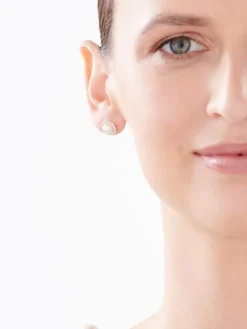 Kolczyki srebrne z perłami i cyrkoniami