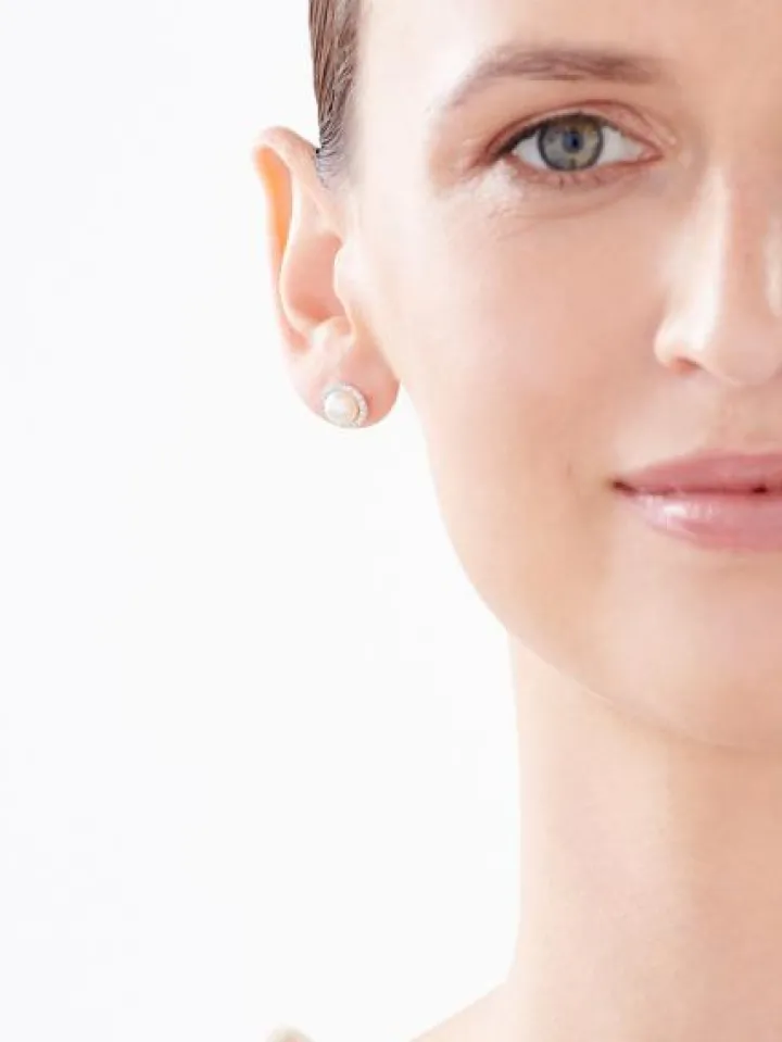 Kolczyki srebrne z perłami i cyrkoniami