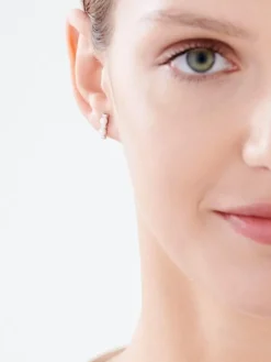 Kolczyki srebrne z perłami i cyrkoniami