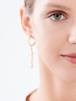 Kolczyki srebrne z perłami - koła, kulki