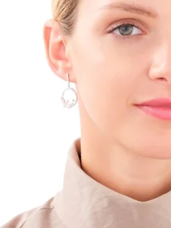 Kolczyki srebrne z perłami i cyrkoniami - koła