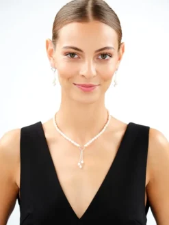 Kolczyki srebrne z perłami - koła