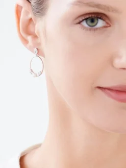 Kolczyki srebrne z perłami i cyrkoniami - koła