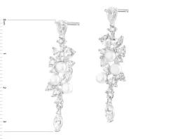 Kolczyki srebrne z perłami i cyrkoniami