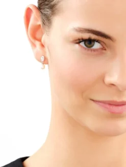 Kolczyki srebrne z perłami i cyrkoniami