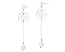 Kolczyki srebrne z perłami - koła