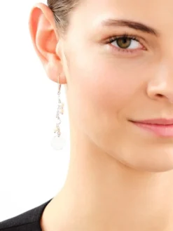 Kolczyki srebrne z perłami - koła