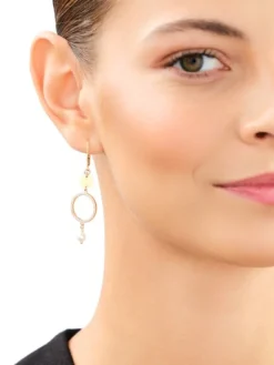 Kolczyki srebrne z perłami i cyrkoniami - koła