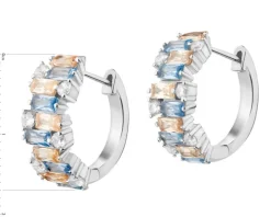 Kolczyki srebrne ze spinelem i cyrkoniami