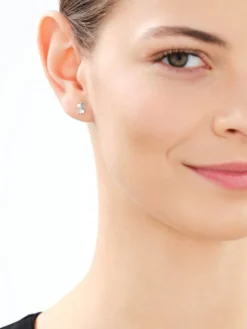 Kolczyki srebrne ze spinelem i cyrkoniami