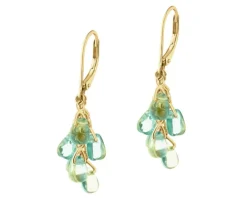 Kolczyki srebrne ze szlifowanym szkłem