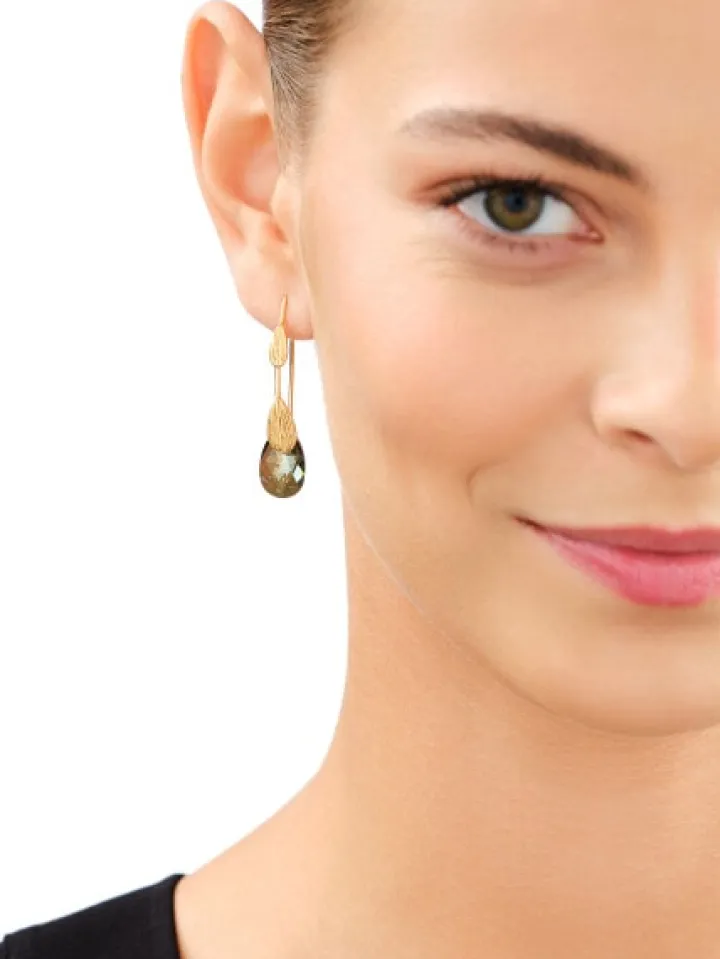 Kolczyki srebrne ze szlifowanym szkłem