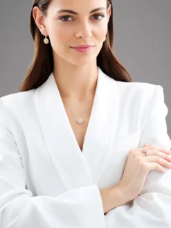 Kolczyki z białego i żółtego złota z diamentami - VS2/Fancy Light Yellow - 2,70 ct - próba 750