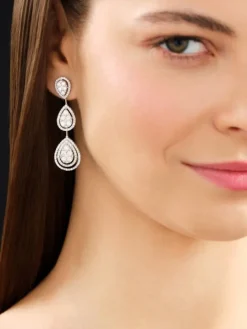 Kolczyki z białego złota z brylantami - 4,34 ct - próba 750