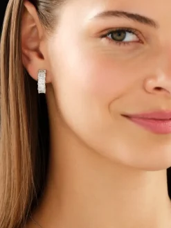 Kolczyki z białego złota z diamentami - 5,11 ct - próba 750