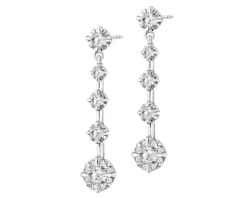 Kolczyki z białego złota z brylantami - 0,61 ct - próba 750