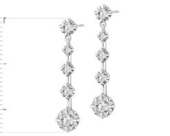 Kolczyki z białego złota z brylantami - 0,61 ct - próba 750