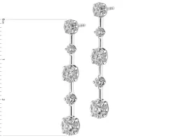 Kolczyki z białego złota z brylantami - 0,75 ct - próba 750