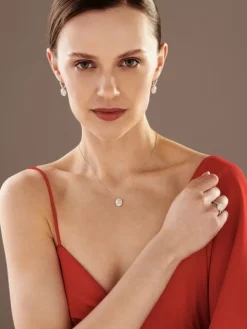 Kolczyki z białego złota z diamentami - VS2/H - 2,70 ct - próba 750