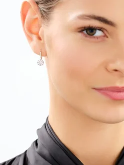 Kolczyki z białego złota z brylantami laboratoryjnymi - 1,10 ct - próba 585