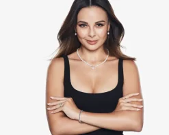 Kolczyki z białego złota z brylantami i perłami - próba 585