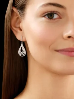 Kolczyki z białego złota z brylantami - 1,01 ct - próba 585