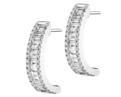 Kolczyki z białego złota z diamentami - 0,83 ct - próba 750