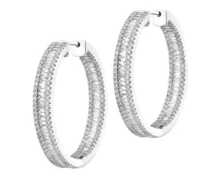 Kolczyki z białego złota z diamentami - koła - 1,21 ct - próba 750