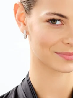 Kolczyki z białego złota z brylantami laboratoryjnymi - koła - 1,26 ct - próba 585