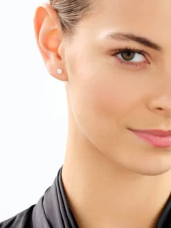 Kolczyki z białego złota z brylantami laboratoryjnymi - 0,30 ct - próba 585