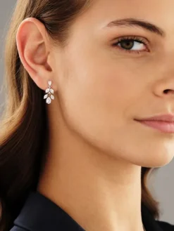 Kolczyki z białego złota z diamentami - 2,28 ct - próba 750