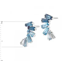 Kolczyki z białego złota z diamentami i topazami - próba 585