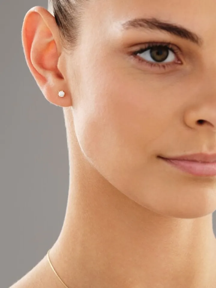 Kolczyki z białego złota z brylantami - 0,40 ct - próba 585