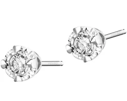 Kolczyki z białego złota z diamentami i topazami London Blue - próba 375