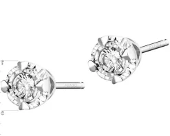 Kolczyki z białego złota z diamentami i topazami London Blue - próba 375