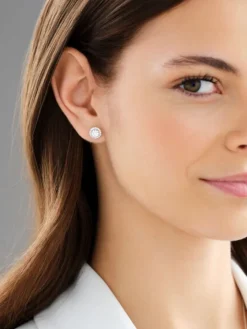 Kolczyki z białego złota z brylantami - SI2/H - 1,25 ct - próba 750