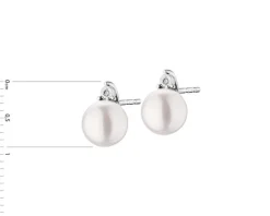 Kolczyki z białego złota z diamentami i perłami - próba 585
