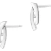 Kolczyki z białego złota z brylantami - 0,02 ct - próba 585