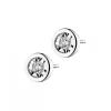 Kolczyki z białego złota z brylantami - 0,10 ct - próba 375
