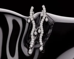 Kolczyki z białego złota z brylantami - 0,80 ct - próba 585