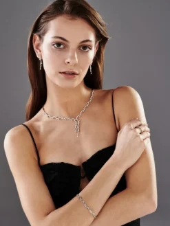 Kolczyki z białego złota z brylantami - 0,80 ct - próba 585