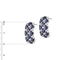 Kolczyki z białego złota z brylantami i szafirami - próba 585