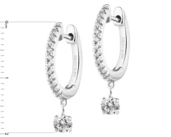 Kolczyki z białego złota z diamentami i perłami - próba 585