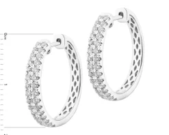 Kolczyki z białego złota z brylantami - koła - 0,50 ct - próba 585