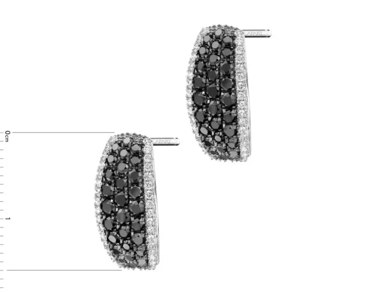 Kolczyki z białego złota z brylantami - 1,15 ct - próba 585