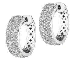 Kolczyki z białego złota z diamentami - nieskończoność - 0,006 ct - próba 585