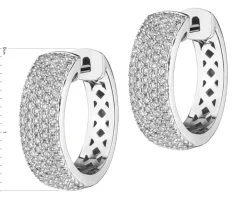 Kolczyki z białego złota z diamentami - nieskończoność - 0,006 ct - próba 585
