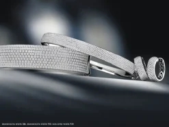 Kolczyki z białego złota z diamentami - nieskończoność - 0,006 ct - próba 585