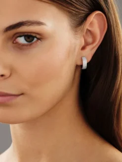 Kolczyki z białego złota z brylantami - koła - 0,67 ct - próba 585