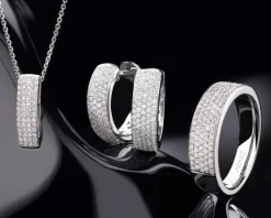 Kolczyki z białego złota z brylantami - koła - 0,67 ct - próba 585